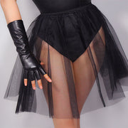 patent leather half finger gloves 28cm, view 2 - MRSLM