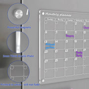 Clear acrylic magnetic fridge calendar board, view 5 - MRSLM