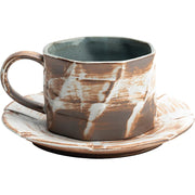 japanese retro ceramic coffee cup and saucer set, view 6 - MRSLM