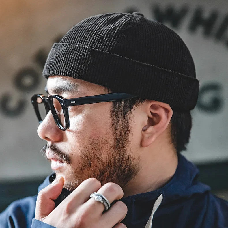 retro corduroy sailor cap, view 4 - MRSLM
