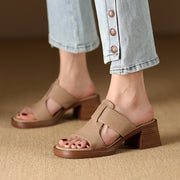 peep toe leather high heel sandals, view 6 - MRSLM