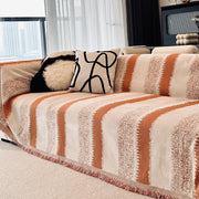 Striped chenille sofa cover throw, view 8 - MRSLM