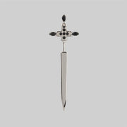 s925 silver cross sword drop earrings, view 2 - MRSLM