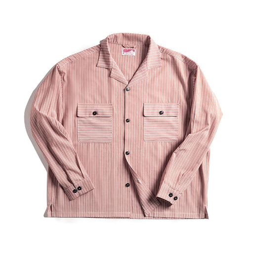 striped Cuban collar shirt, view 4 - MRSLM