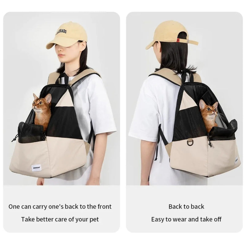breathable canvas lightweight cat backpack, view 7 - MRSLM