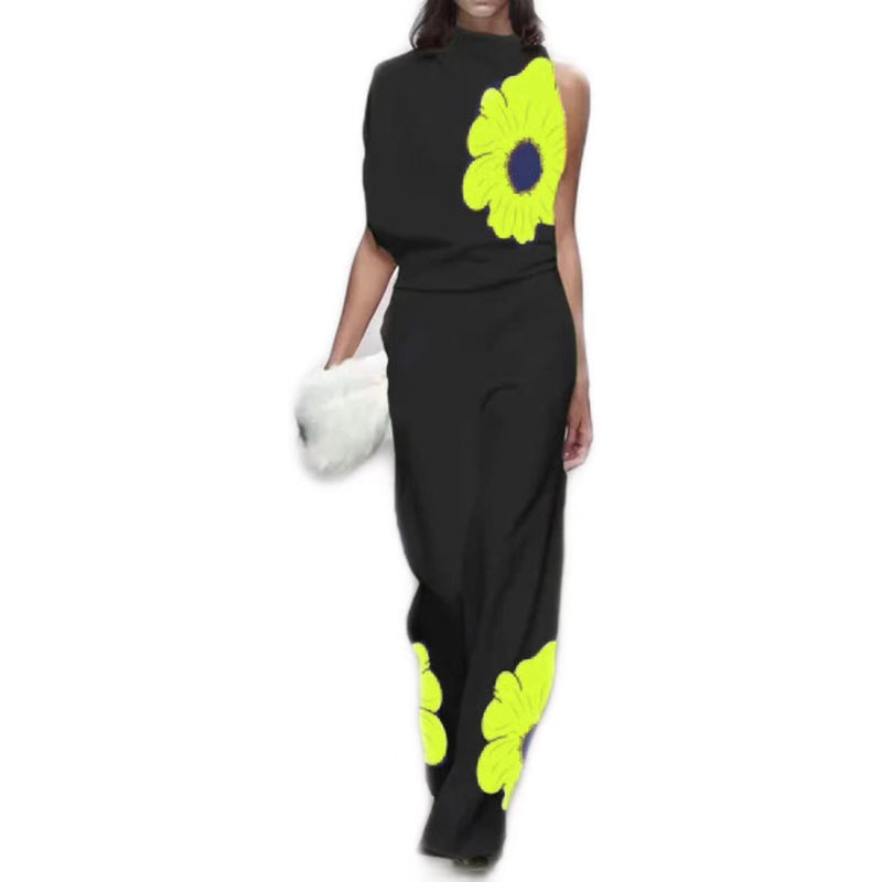 women's sleeveless printed turtleneck suit, view 6 - MRSLM