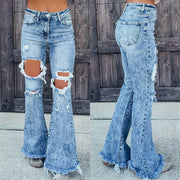 hole raw hem jeans, view 4 - MRSLM