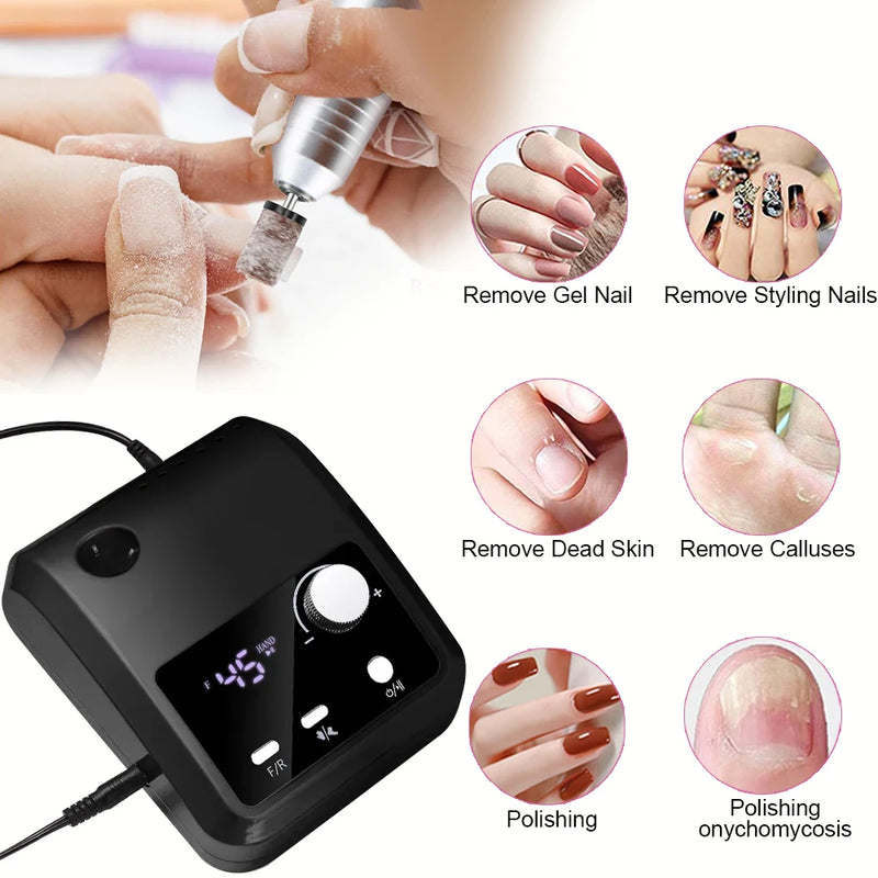professional 45000rpm electric nail drill machine, view 6 - MRSLM