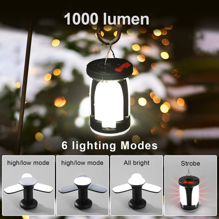 1000LM Rechargeable Solar LED Camping Lantern