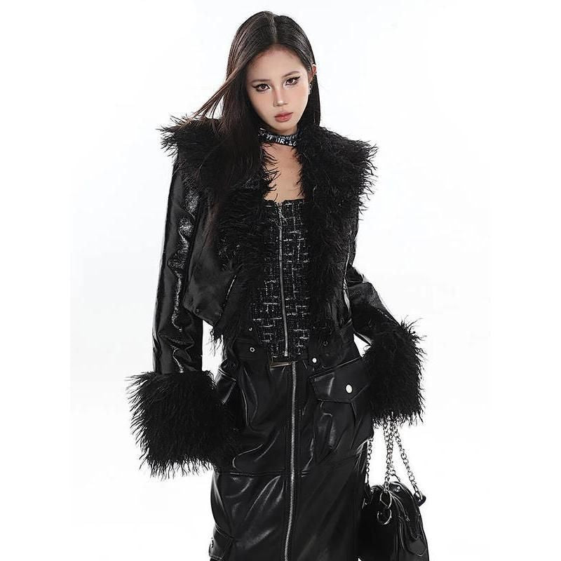 jacket with plush suede collar, view 2 - MRSLM