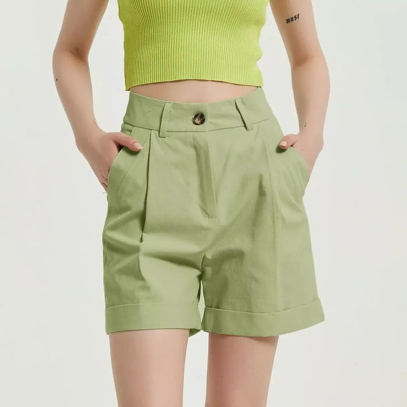 high waist wide leg shorts, view 3 - MRSLM