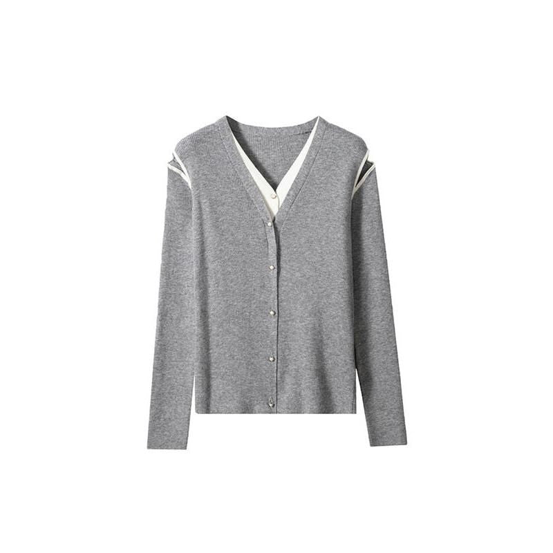 Hollow out shoulder wool blend cardigan, view 3 - MRSLM