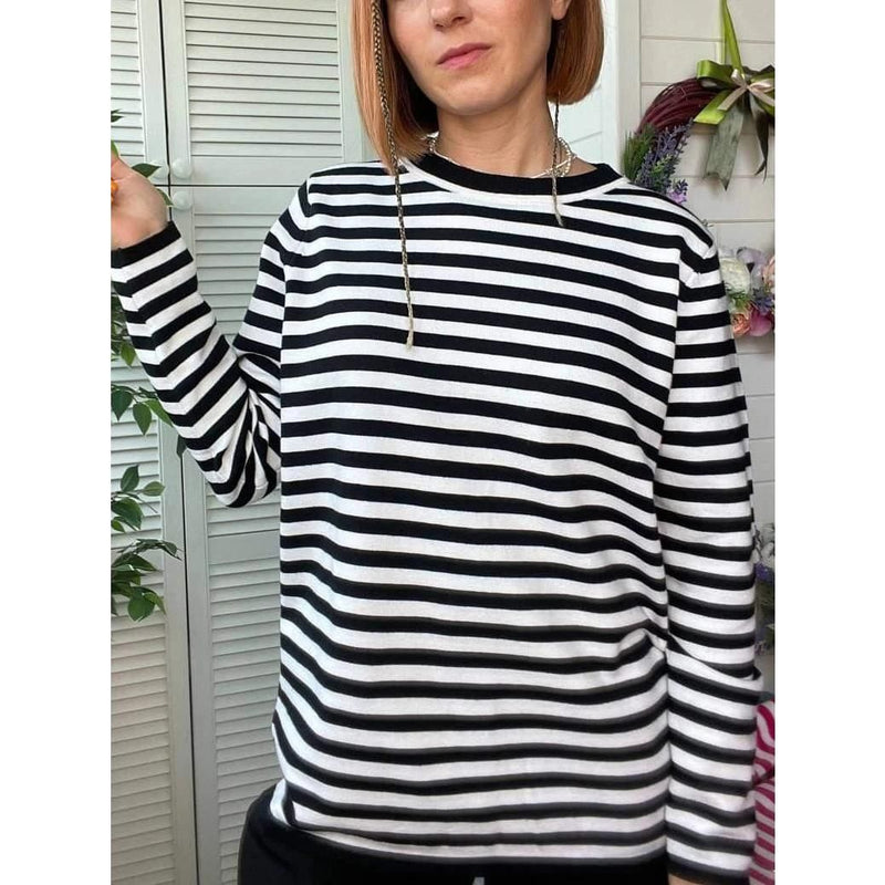 knitted stripe sweater, view 12 - MRSLM