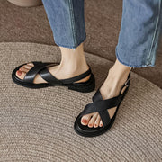 low heel leather gladiator sandals - MRSLM