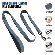 durable padded dog collar and leash set, view 10 - MRSLM