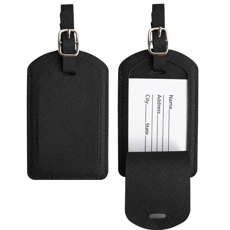 PU leather luggage tag, view 3 - MRSLM