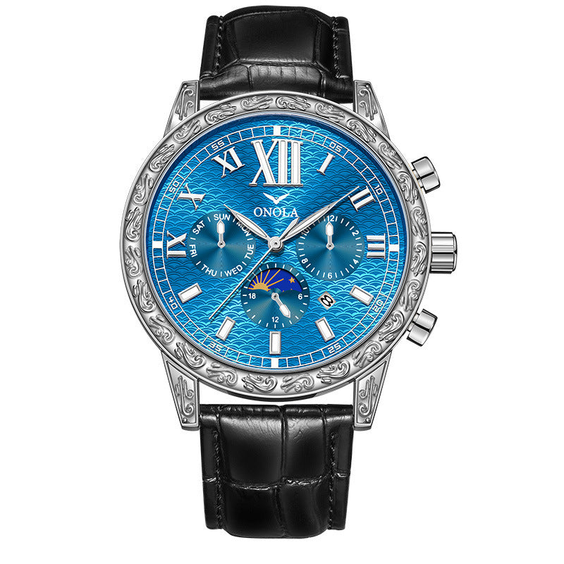 Men's automatic mechanical leather watch, business, view 6 - MRSLM