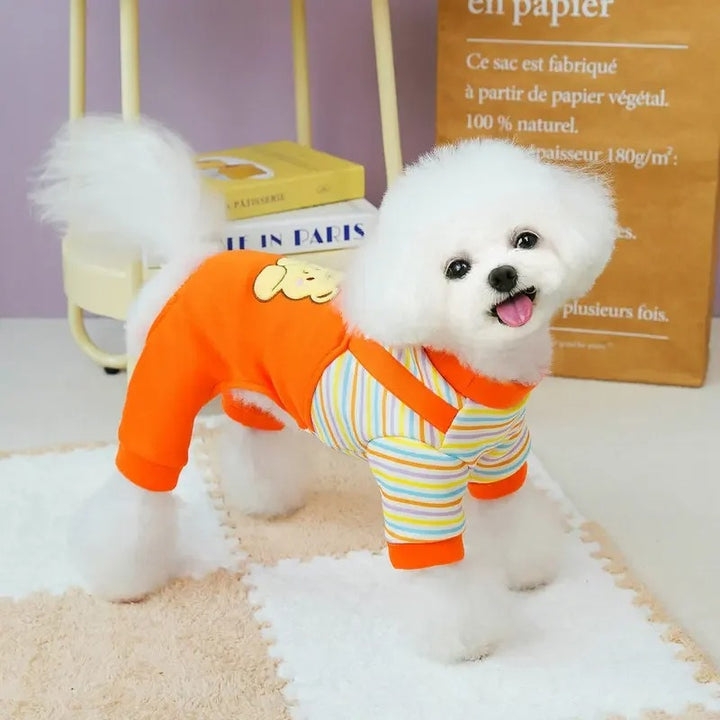 Cozy Striped Dog Jumpsuit Pajamas