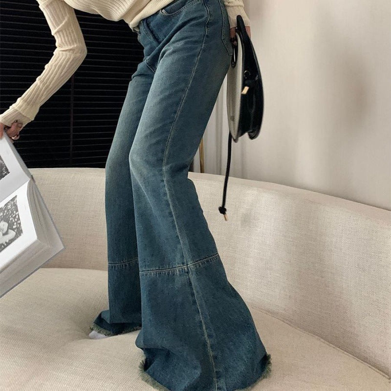 High waist slim straight wide leg jeans - MRSLM