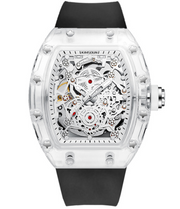 transparent barrel skeleton automatic watch, view 4 - MRSLM