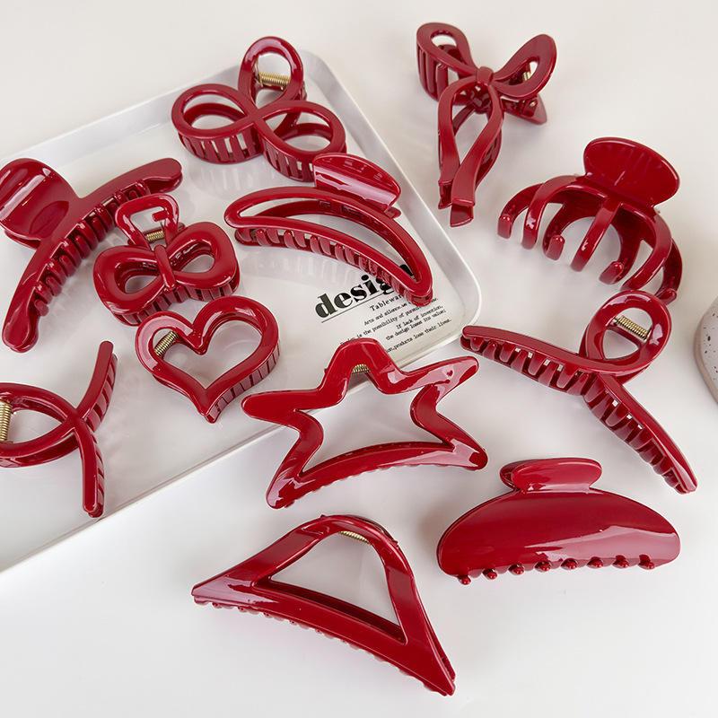 red geometry hair claw - MRSLM