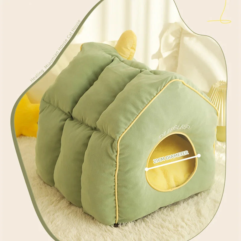 cozy cat bed house, view 6 - MRSLM