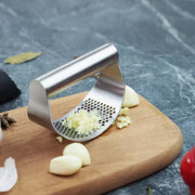 stainless steel garlic press rocker, view 3 - MRSLM