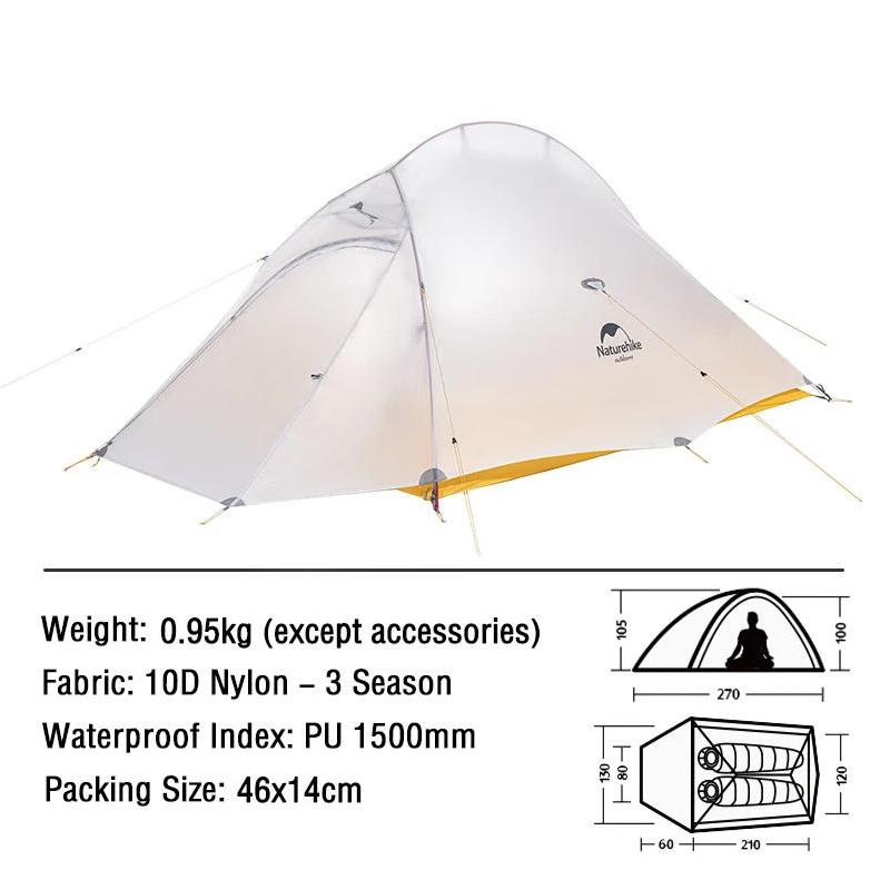 ultralight waterproof solo camping tent, view 2 - MRSLM