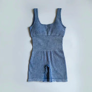 yoga ribbed tank top jumpsuit, view 5 - MRSLM