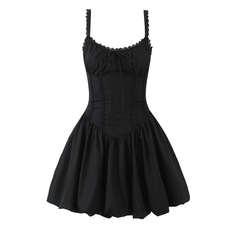lace splicing sling dress, view 8 - MRSLM