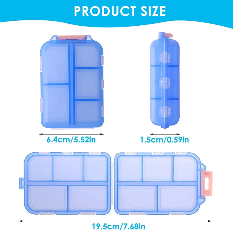 portable 10-grid travel pill organizer, view 13 - MRSLM