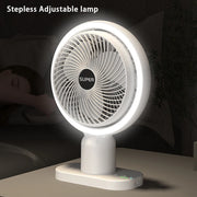 mini rechargeable desk fan with light, view 6 - MRSLM