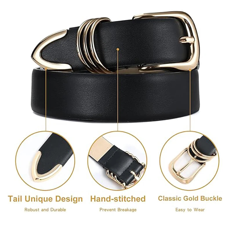 women's golden needle buckle belt, view 4 - MRSLM