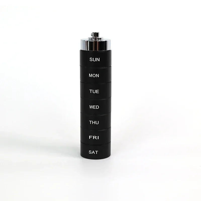 portable 7 grids aluminum pill box, view 4 - MRSLM