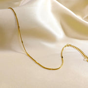 Gold minimalist anklet with charm, view 5 - MRSLM