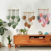 handwoven cotton rope leaf wall tapestry, view 5 - MRSLM