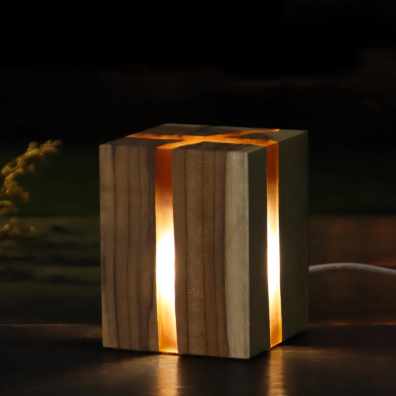 nordic solid wood led night light, view 4 - MRSLM