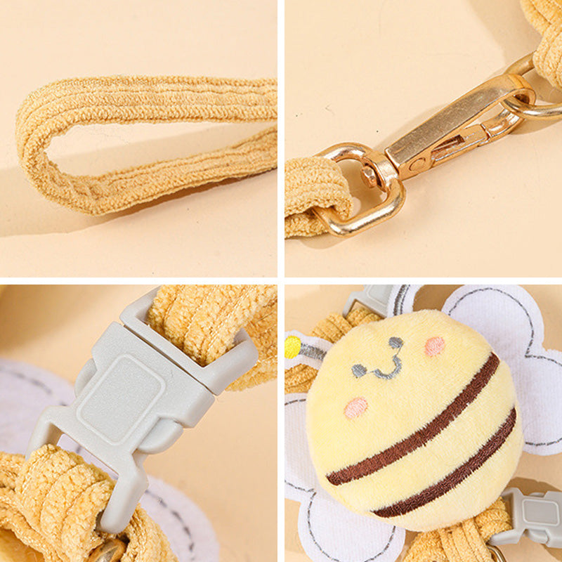 cartoon bee cat harness with leash, view 11 - MRSLM