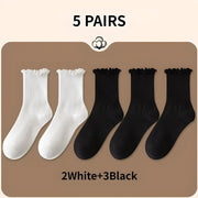 women's ruffle ankle socks 5 pairs, view 5 - MRSLM
