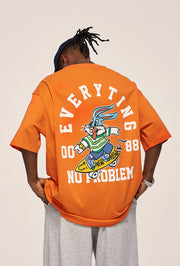 Men's loose rabbit print T-shirt, view 2 - MRSLM