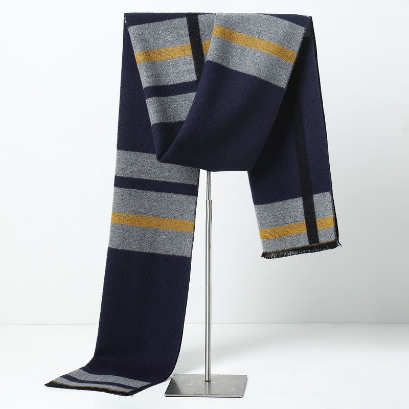 plaid men's cashmere scarf, view 5 - MRSLM