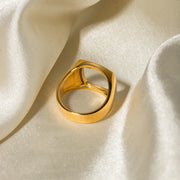 18k gold plated chunky square ring, view 6 - MRSLM