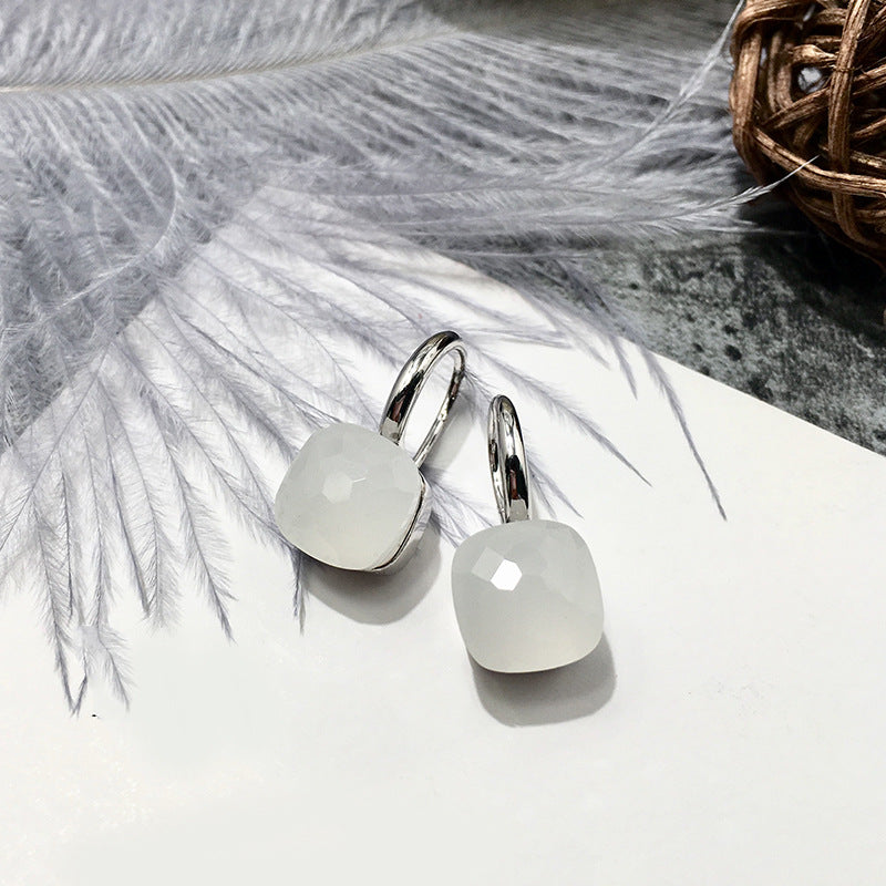 colored stone french hook earrings, view 7 - MRSLM