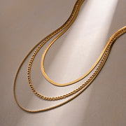 layered snake chain necklace, view 6 - MRSLM