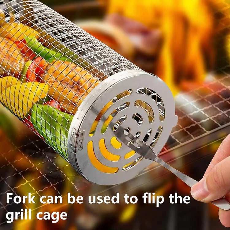 stainless steel bbq rolling basket, view 5 - MRSLM
