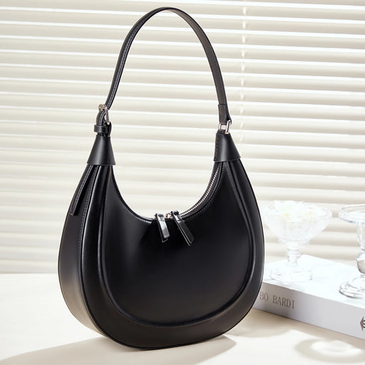 Women's half moon leather shoulder bag - MRSLM