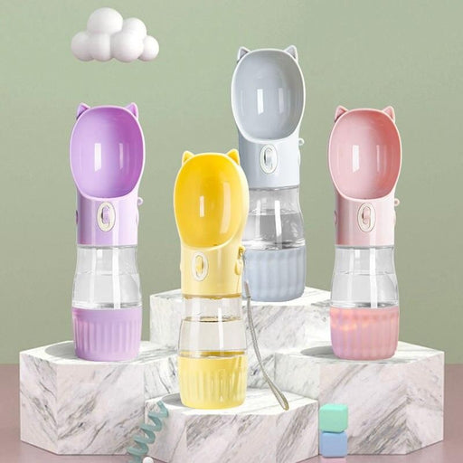 Portable 2-in-1 pet water bottle and food dispenser - MRSLM
