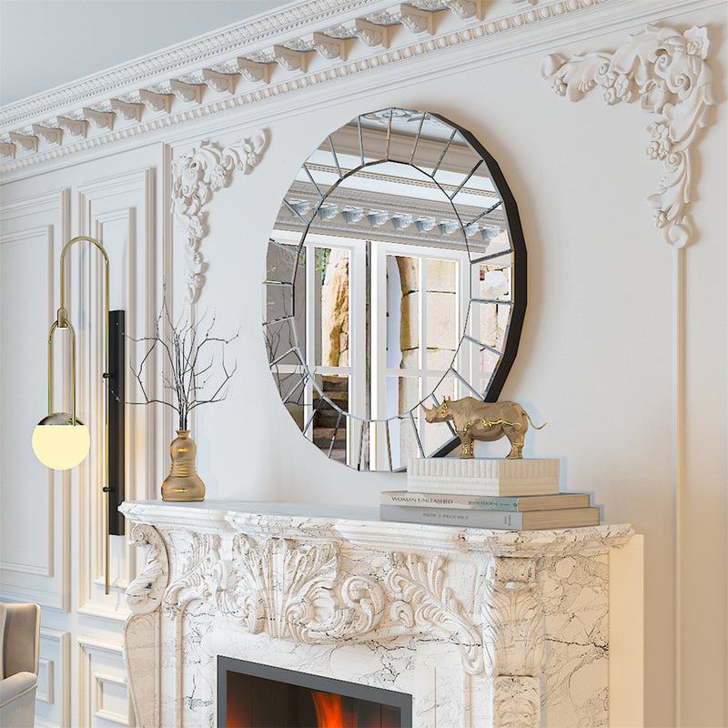 round decorative wall mirror, view 4 - MRSLM
