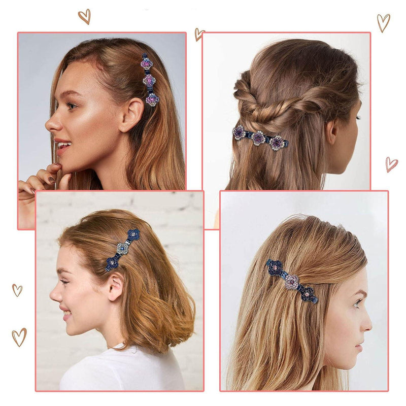 floral crystal braided hair clips, view 11 - MRSLM
