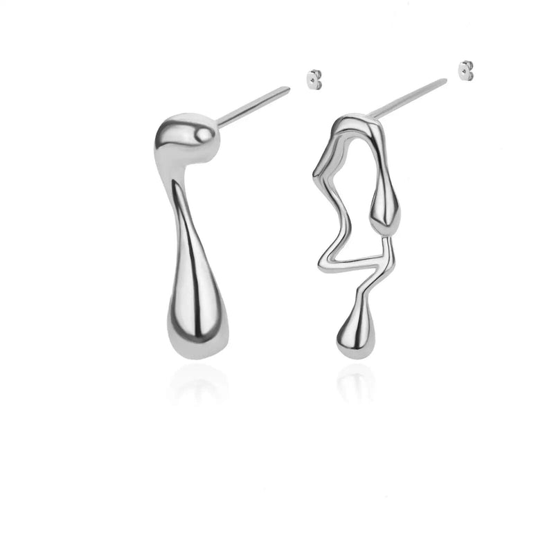 liquid stud earrings, view 2 - MRSLM